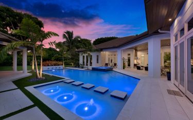 Lykos residential remodel - Pool night view