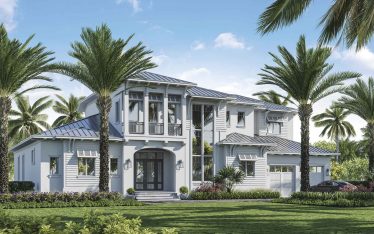 An exterior view of The Lykos Group’s latest Marco Island spec home at 625 Crescent St.