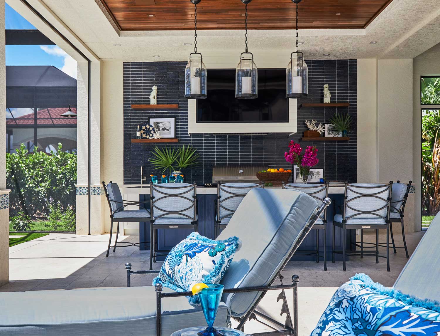 The outdoor living area of The Lykos Group’s “Audubon Outdoor Paradise” project, which received a Sand Dollar Award for Best Space Renovation ($250,001 - $400,000).